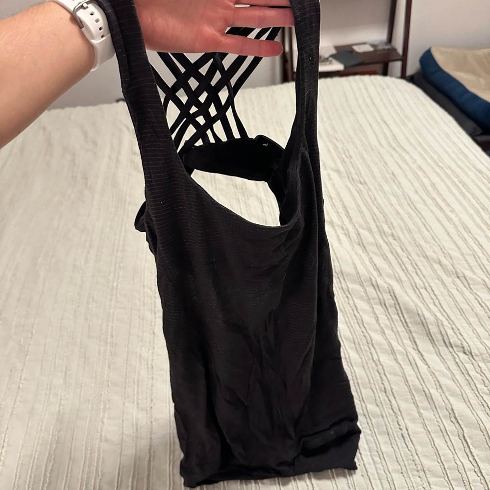 Lululemon Tank Top, Black, built in sports bra